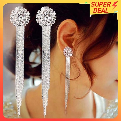 

Women's Drop Earrings Earrings Tassel Fringe Vertical / Gold bar Fashion Simple Korean Earrings Jewelry Silver For Party Daily Stage Prom Festival 1 Pair