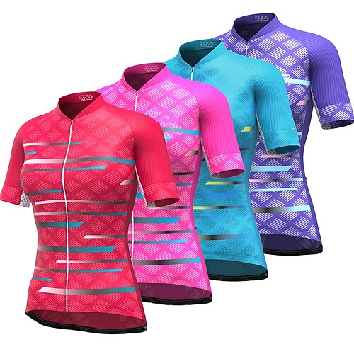 

21Grams Mulheres Camisa para Ciclismo Manga Curta Moto Camisa / Roupas Para Esporte Blusas com 3 bolsos traseiros Ciclismo de Montanha Ciclismo de Estrada Respirável Secagem Rápida Pavio Humido Tiras