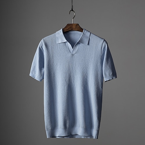 

Herren Golfhemd Strickpolo Casual Festtage Kargen Kurzarm Modisch Modern Glatt Schnell Trocknend Sommer Burgunderrot Dunkelmarine Blau Dunkelgrün Grau Golfhemd