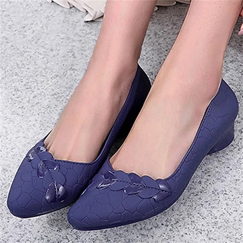 

Dames Instappers Comfortabele schoenen Buiten Dagelijks Blokhak Gepuntte Teen Elegant Casual PVC Leegloper Effen Kleur Zwart Blozend Roze blauw