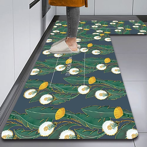 

Alfombra floral de tierra de diatomeas, superabsorbente, para puerta de cocina, alfombrilla para pies de secado rápido, alfombrilla para puerta de entrada, alfombra antideslizante