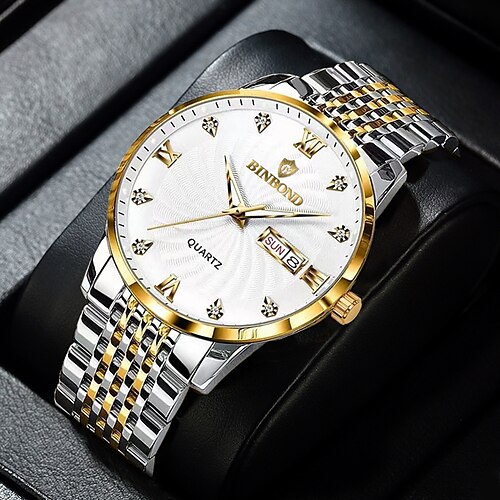 

Montre de mode étanche de marque suisse populaire montre lumineuse à double calendrier semaine affichage montre à quartz d'affaires pour hommes