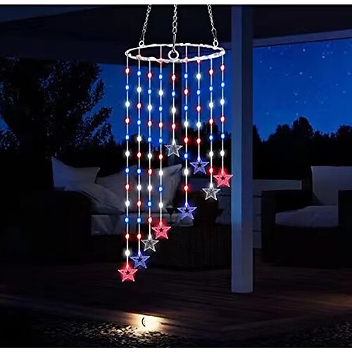 

led star string light étoiles patriotiques usa américain 4 juillet rouge bleu blanc guirlande lumineuse alimenté par batterie jour de l'indépendance décor pour memorial presidents day