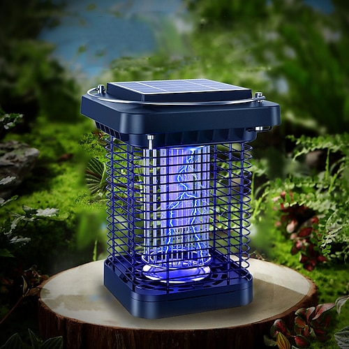 

Eliminadores de insetos solares matadores de insetos elétricos com luz 8w armadilha para mosquitos para casa jardim pátio quintal ao ar livre à prova d'água solar e carregamento usb