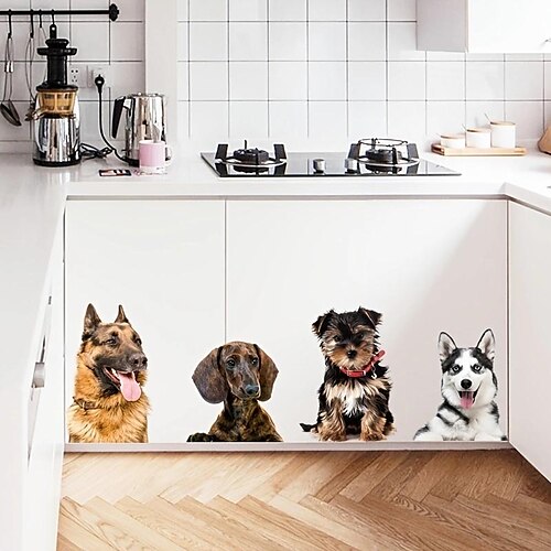 

Fabricants d'autocollants muraux série 3d pour chiens de compagnie chambre salon autocollants muraux amovibles husky berger allemand, ajoutez une touche de patte à votre maison avec ce sticker mural