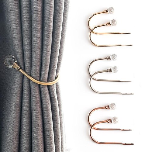 

U-Shaped Curtain Holdback, Wall Hooks Curatin Tie Back Hanger Holder for Coat, Hat,Bags,Curtain Holdbacks Tie Back Wall Curtain Tieback