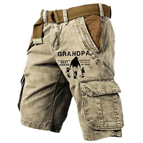 

Men's Cargo Shorts Shorts Hiking Shorts Multi Pocket Letter Graphic Prints Wearable Short Outdoor Daily Designer Casual Khaki