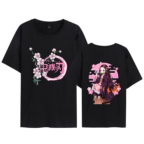 

Tueur de démons: Kimetsu no Yaiba Kamado Nezuko Kamado Tanjiro Manches Ajustées Imprime Classique Style de rue Tee-shirt Pour Homme Femme Unisexe Adulte Estampage à chaud 100% Coton Casual Quotidien