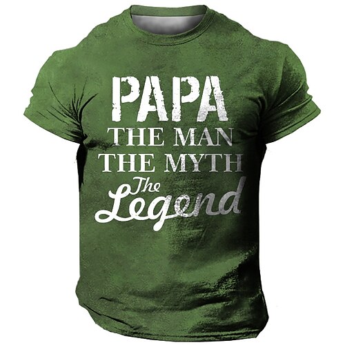 

Herren T Shirt Graphic Buchstabe Rundhalsausschnitt Bekleidung 3D-Druck Outdoor Täglich Kurzarm Bedruckt Modisch Designer Vintage Papa-T-Shirt