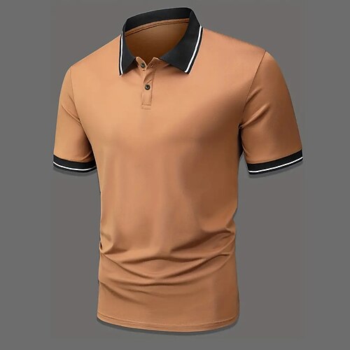 

Homme POLO Tee Shirt Golf Casual Vacances Revers Manche Courte Mode basique Plein Classique Eté Standard Noir Marron Vert Grise POLO