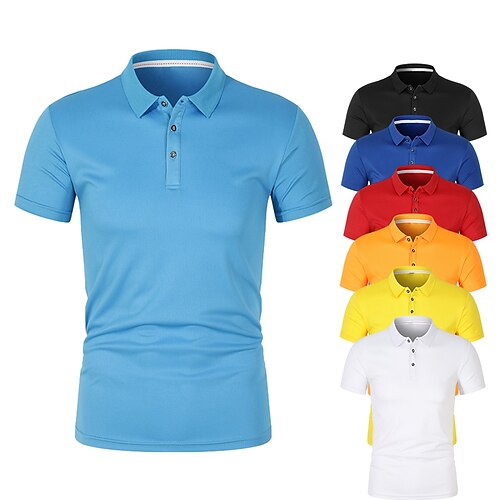 

Homme POLO Tee Shirt Golf Casual Vacances Revers Manche Courte Mode basique Plein Bouton Eté Coupe ajustée Feu rouge Bleu ciel clair Noir Blanche Jaune Marine foncé POLO