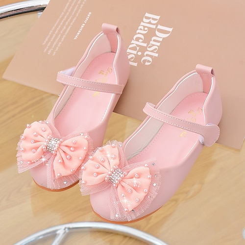 

Girls' Flats Daily Dress Shoes Princess Shoes School Shoes Leather Portable Breathability Non-slipping Princess Shoes Big Kids(7years ) Little Kids(4-7ys) Daily Theme Party Walking Shoes Bowknot