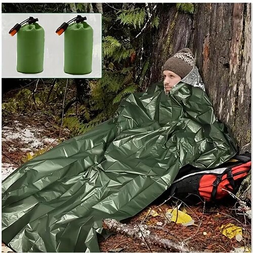 

Carpa de 150 240 cm, saco de dormir de emergencia de 90 200 cm, impermeable a prueba de viento antidesgarro para acampar al aire libre en bicicleta senderismo