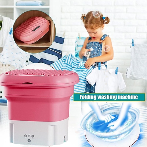 Portable Mini Washing Machine 4.5L Capacity Small Underwear Sock Cleaning  One-key Start Mini Washer for Home Travel