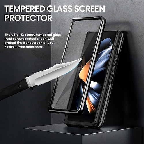 

Luxury Carbon Fiber Case Phone Case For Samsung Galaxy Full Body Case Z Fold 4 Z Fold 3 Magnetic Magnetic Flip Shockproof Lines / Waves Retro Solid Colored TPU PU Leather