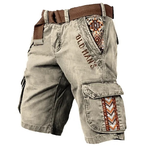 

Herren Cargo Shorts Kurze Hosen Shorts Kurze Hosen Kurze Hose für Wanderer Multi Pocket Geometrisch Buchstabe Grafik-Drucke tragbar Kurz Outdoor Täglich Designer Brautkleider schlicht Blau Grün