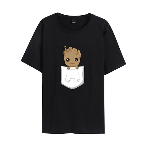 

Gardiens de la Galaxie 3 Bébé Groot Homme d'arbre Manches Ajustées Imprime Classique Style de rue Tee-shirt Pour Homme Femme Unisexe Adulte Estampage à chaud 100% Coton Casual Quotidien