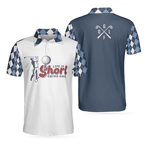 

Hombre Camisas de polo Camiseta de golf Polo con botones Transpirable Suave Manga Corta Camiseta Ajuste regular Impreso Verano Primavera Golf Al Aire Libre