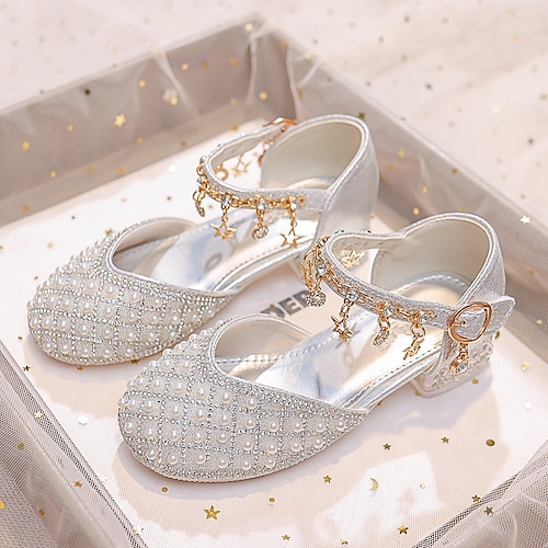

Girls' Heels Daily Dress Shoes Princess Shoes School Shoes Glitter Portable Breathability Non-slipping Princess Shoes Big Kids(7years ) Little Kids(4-7ys) Daily Theme Party Walking Shoes Buckle