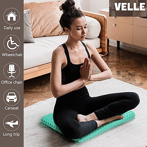 

Coussin de siège en gel réduisant la douleur du dos de la hanche après une longue assise, coussin de siège rafraîchissant respirant, design en nid d'abeille, absorbe la pression, portable pour chaise