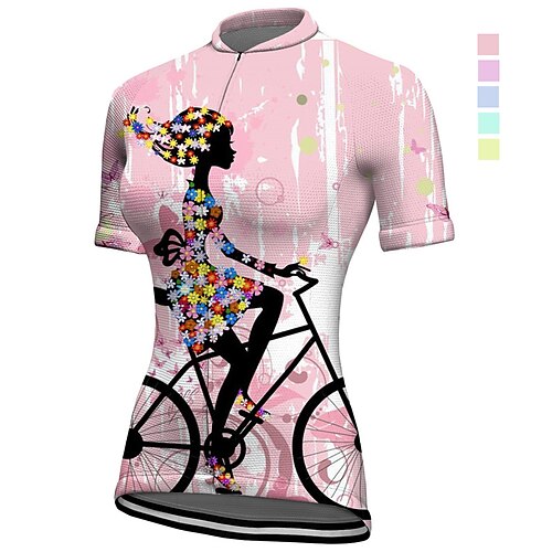 

21Grams Mulheres Camisa para Ciclismo Manga Curta Moto Blusas com 3 bolsos traseiros Ciclismo de Montanha Ciclismo de Estrada Respirável Secagem Rápida Pavio Humido Tiras Refletoras Rosa escuro