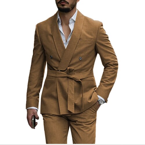 

Azul Claro Verde Escuro Marron Masculino Casamento Baile de Formatura Fato Conjunto de 2 peças Cor Sólida Moderno Comum 1 Botão 2023
