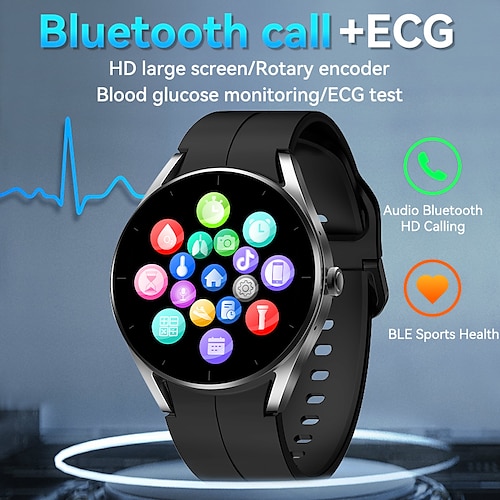 

696 KS05 Relógio inteligente 1.32 polegada Relógio inteligente Bluetooth ECG PPG Monitoramento de temperatura Podômetro Compatível com Android iOS Feminino Masculino Chamadas com Mão Livre Lembrete