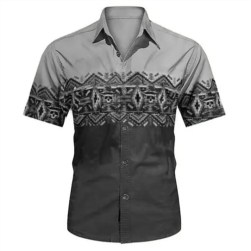 

Homme Chemise Imprimés Photos Rétro Vintage Géométrie Col rabattu Bleu Violet Vert Kaki Gris Extérieur Plein Air Manches courtes Imprimer Vêtement Tenue Mode Vêtement de rue Design Décontractées