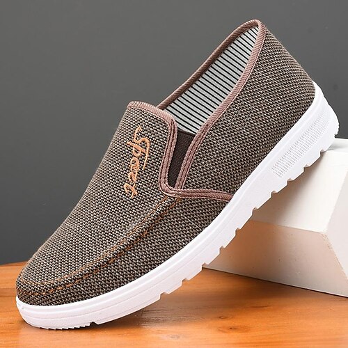 

Hombre Zapatos de taco bajo y Slip-On Zapatos Confort Zapatillas sin cordones Clásico Casual Exterior Diario Tela Transpirable MiG 611 negro MiG 611 gris MiG 611 color cafe Verano Primavera