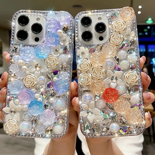 

téléphone Coque Pour Apple Coque Arriere iPhone 14 Pro Max Plus 13 12 11 Mini X XR XS 8 7 Strass Bords doux Cristal Diamant TPU