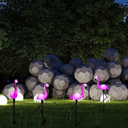 Luci solari da giardino luci per palo di fenicottero ad energia