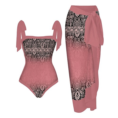 

Damen Badeanzug Ein Stück Strand unten Normal Bademode 2 teilig Print Graphic Schwarz Weiß Rosa Blau Fuchsie Bodysuit Badeanzüge Sport Strandbekleidung Sommer