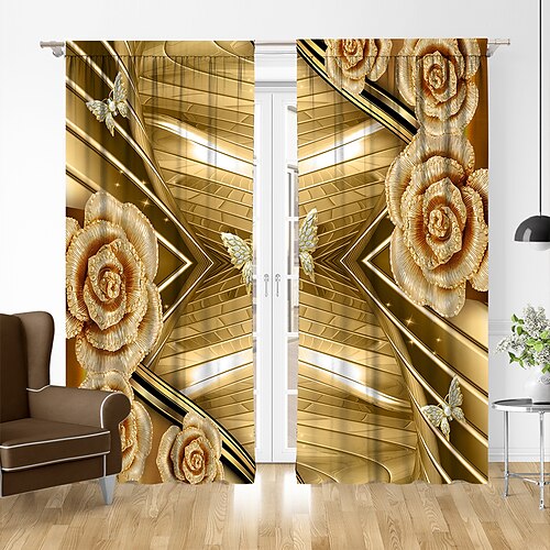 

Abstracto Cortinas 3D Dois Painéis Cortina Quarto Curtains