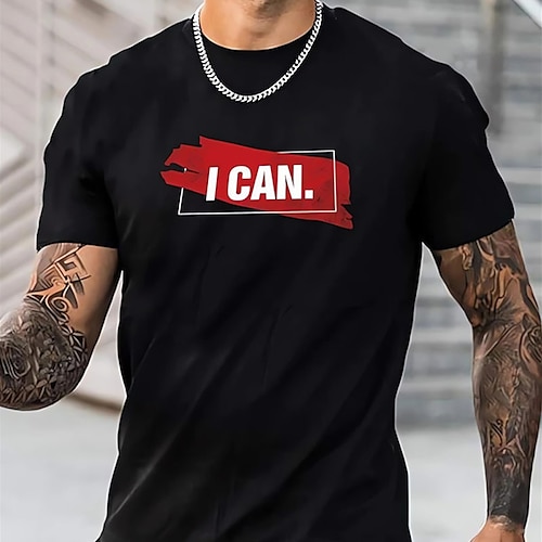 

Homens Camiseta Gráfico Letra Gola Redonda Roupa Impressão gráfica Ao ar livre Diário Manga Curta Clássico Básico Moda Designer