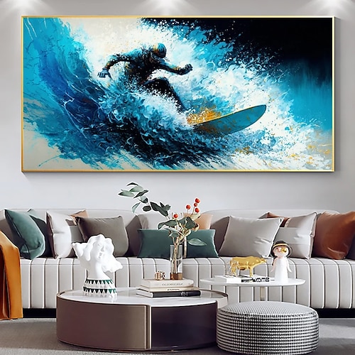 

Handmade Oil Painting Canvas Wall Art Decoration Hot Summer Surfing Modern Abstract for Home Decor Rolled Frameless Unstretched Painting