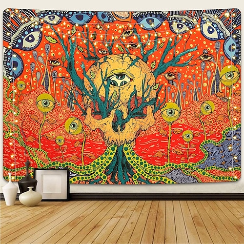 

Tapiz colgante de árbol de la vida estético, arte de pared, ojos psicodélicos, hippie, tapiz grande, mural, decoración, fotografía, telón de fondo, manta, cortina, hogar, dormitorio, sala de estar,