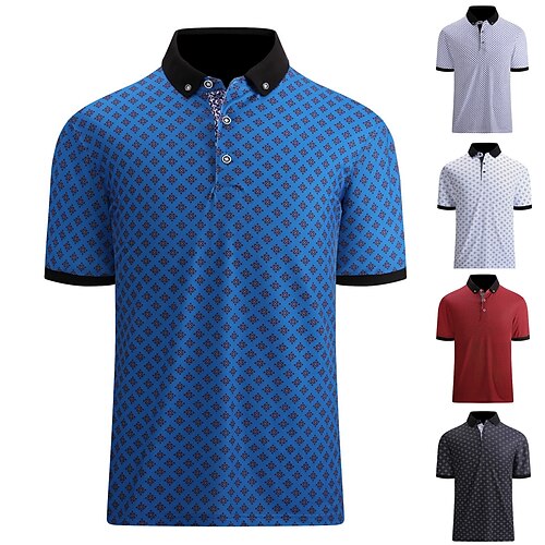 

Men's Polo Shirt Golf Shirt Golf Clothes Breathable Quick Dry Soft Short Sleeve Top Regular Fit Solid Color Summer Spring Gym Workout Golf Badminton