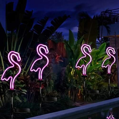 

Solarleuchte für den Außenbereich, neonpinke Flamingo-Beleuchtung, wasserdichte Weg- und Landschaftsleuchte für den Außenbereich, für Rasen, Terrasse, Garten, Gehweg, Hofdekoration