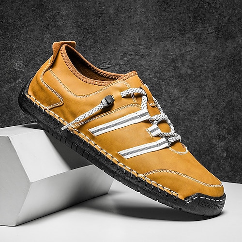 

Homme Chaussures décontractées pour hommes Couture à la main Décontractées du quotidien Marche Satin Cuir Etanche Respirable Marron Rouge Jaune marron Noir Eté Automne