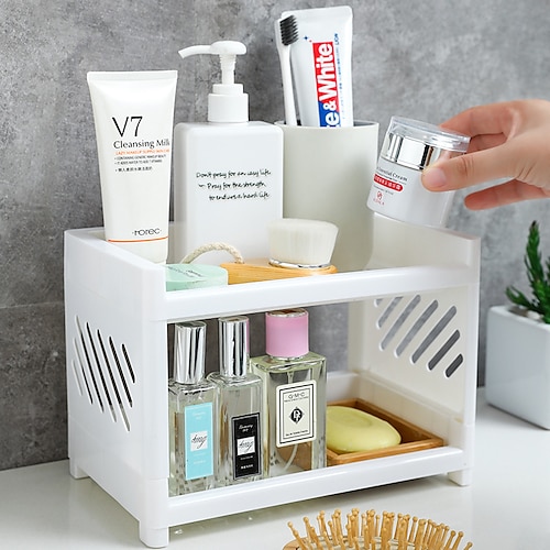 Multifunctional Double-Layer Storage Shelf: Desktop Storage Rack