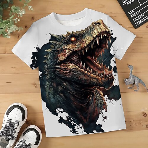 

Chico Camiseta Manga Corta Camiseta Graphic Animal Dinosaurio Impresión 3D Activo Deportes Moda Poliéster Exterior Casual Diario Niños Cuello redondo 3-12 años Gráfico impreso en 3D Ajuste regular