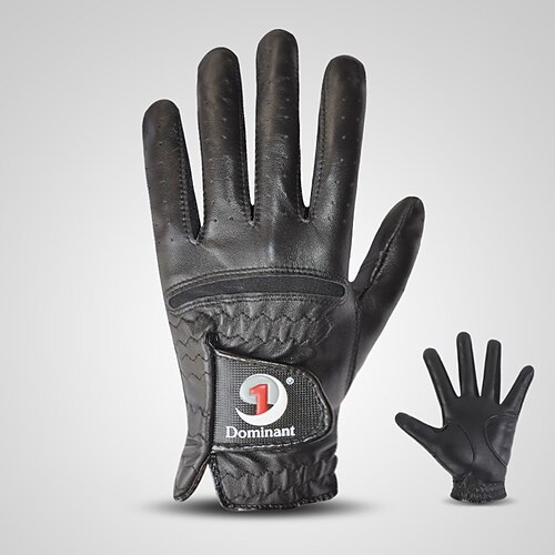 

Golf Guantes Golf Dedos completos Hombre A prueba de resbalones Protección solar UV Transpirable Cuero de oveja Piel de Oveja Entrenamiento Exterior Deportes recreativos Negro Negro Áspero