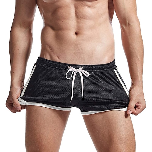 

Men's Athletic Shorts Ranger Panty Drawstring Bottoms Athletic Athleisure Breathable Quick Dry Moisture Wicking Fitness Gym Workout Running Sportswear Activewear Stripes Yellow / Black WhiteSky Blue