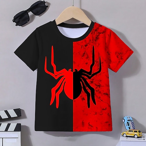 

Chico Camiseta Manga Corta Camiseta Graphic Animal SPIDER Impresión 3D Activo Deportes Moda Poliéster Exterior Casual Diario Niños Cuello redondo 3-12 años Gráfico impreso en 3D Ajuste regular Camisa