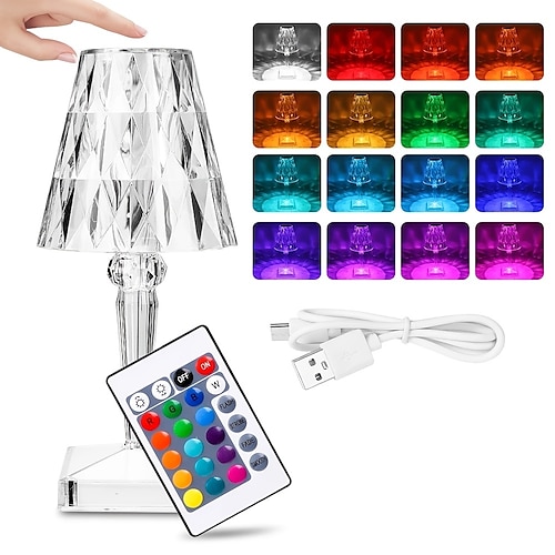 Lamp Shade 16 Color Changing RGB Night Light Touch Lamp (Remote & Touch)