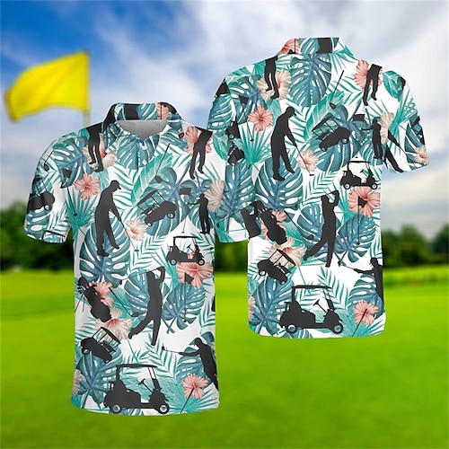 

Herren poloshirt Golfhemd Golfkleidung Atmungsaktiv Schnelltrocknend Weich Kurzarm Shirt Regular Fit Bedruckt Sommer Frühling Fitnesstraining Golfspiel Badminton