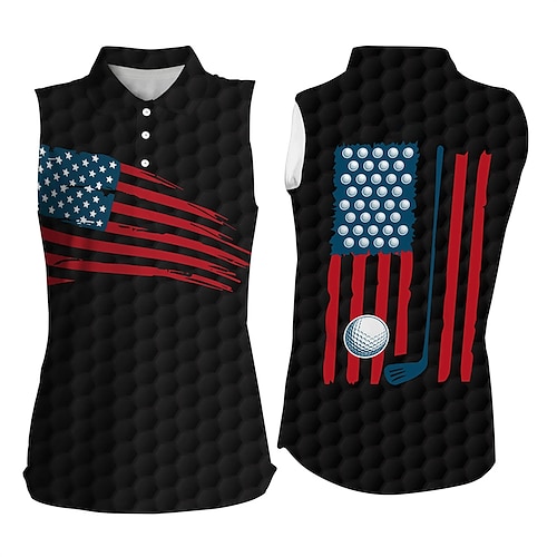 

Mujer Camisas de polo Camiseta de golf Polo con botones Transpirable Secado rápido Dispersor de humedad Sin Mangas Ropa de golf ropa de golf Ajuste regular Bandera Verano Tenis Golf pepinillo