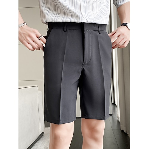 

Men's Shorts Dress Shorts Bermuda shorts Work Shorts Plain Comfort Breathable Outdoor Daily Going out Fashion Casual Black White