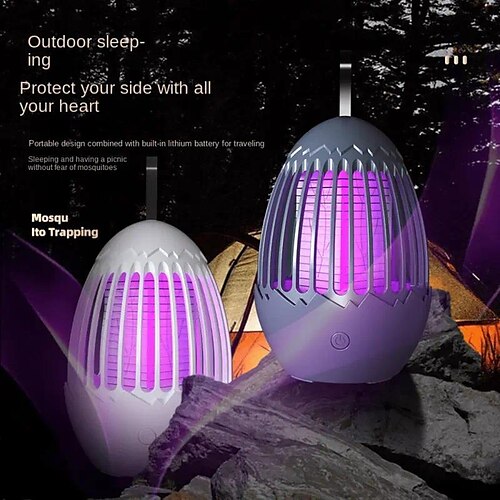 

Lámpara portátil para matar mosquitos, huevo de dinosaurio con luz nocturna para acampar al aire libre, fotocatalizador, repelente de mosquitos con descarga eléctrica, asesino de mosquitos recargable