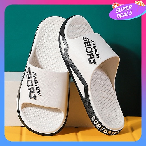 

Men's Lightweight Non-Slip Slides Thick-soled Slippers Outer Wear Wear-resistant Home Couple Beach Sandals and Slippers Outdoor